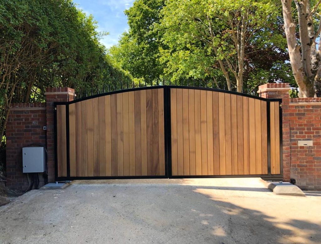 wooden electric gate