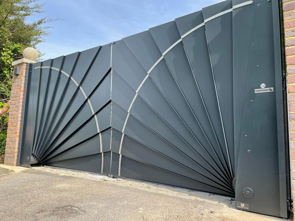 metal gate with access control system