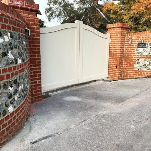 white wooden gates