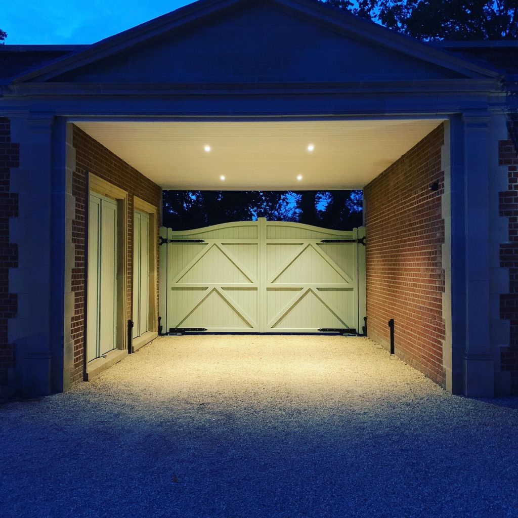 large wooden gates